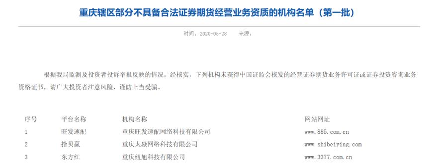 近两日多地证监局公示场外配资黑名单，参与股票投资风险极大